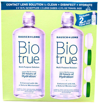 Baush & Lomb Biotrue Multi-purpose Solution 2 x 16 Ounce  + 2 Oz EXP 01/2027