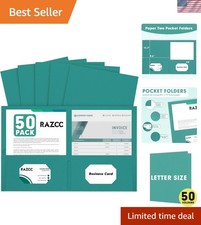 Two Pocket Folders, 50 Pack 2 Pocket Folders Fit Letter Size Paper, Paper Fol...