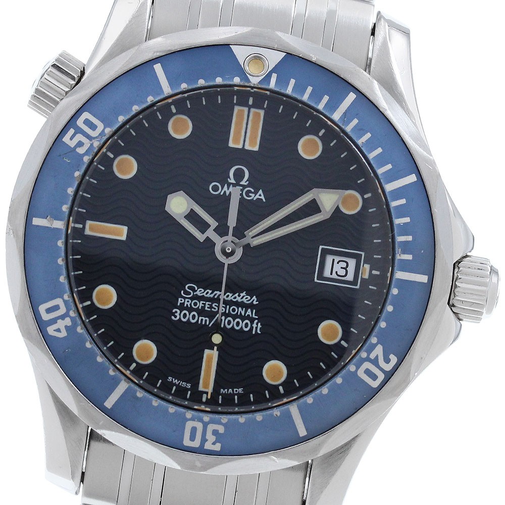 OMEGA Seamaster300 2561.80 Date Navy Dial Quartz Boy's Watch_968242