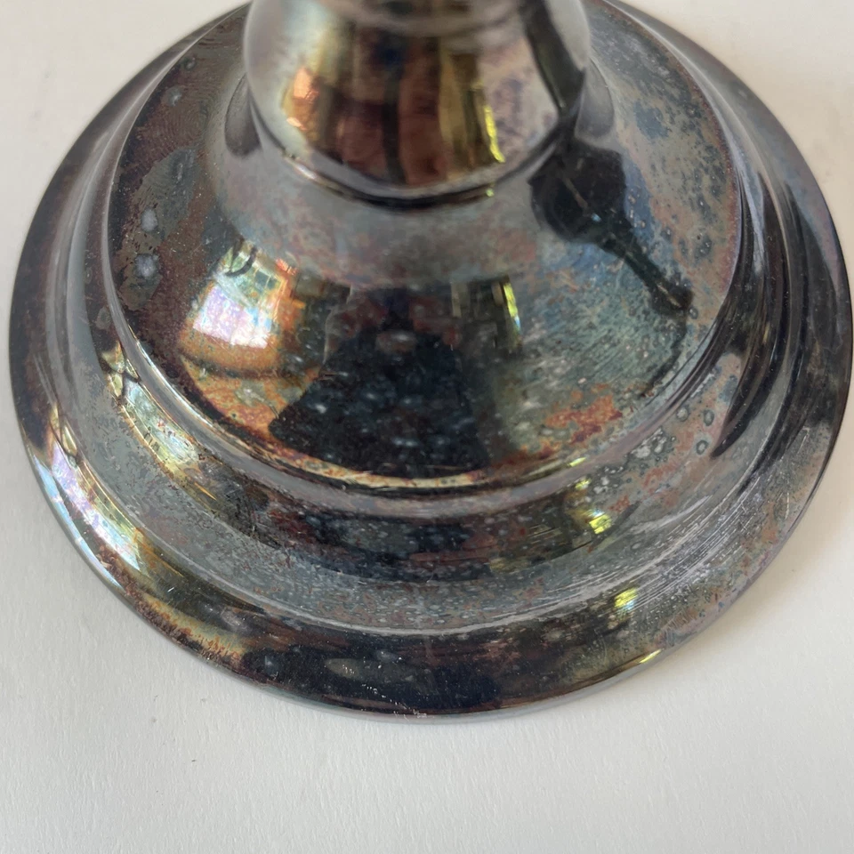 Towle E. P. 4165 Plateado 7” Candelabro Pesado Victoriano Halloween Foto 2 de 4