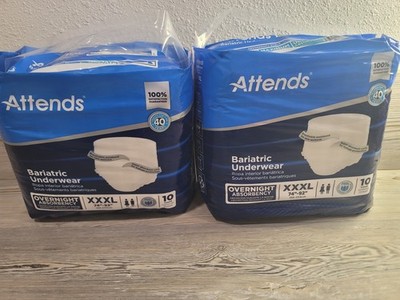 attends adult diapers XXXL 10ct 2 NEW Packages overnight underwear