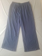 Women  s Blue Solid Pants Drawstring Elastic Waist Regular Size Type
