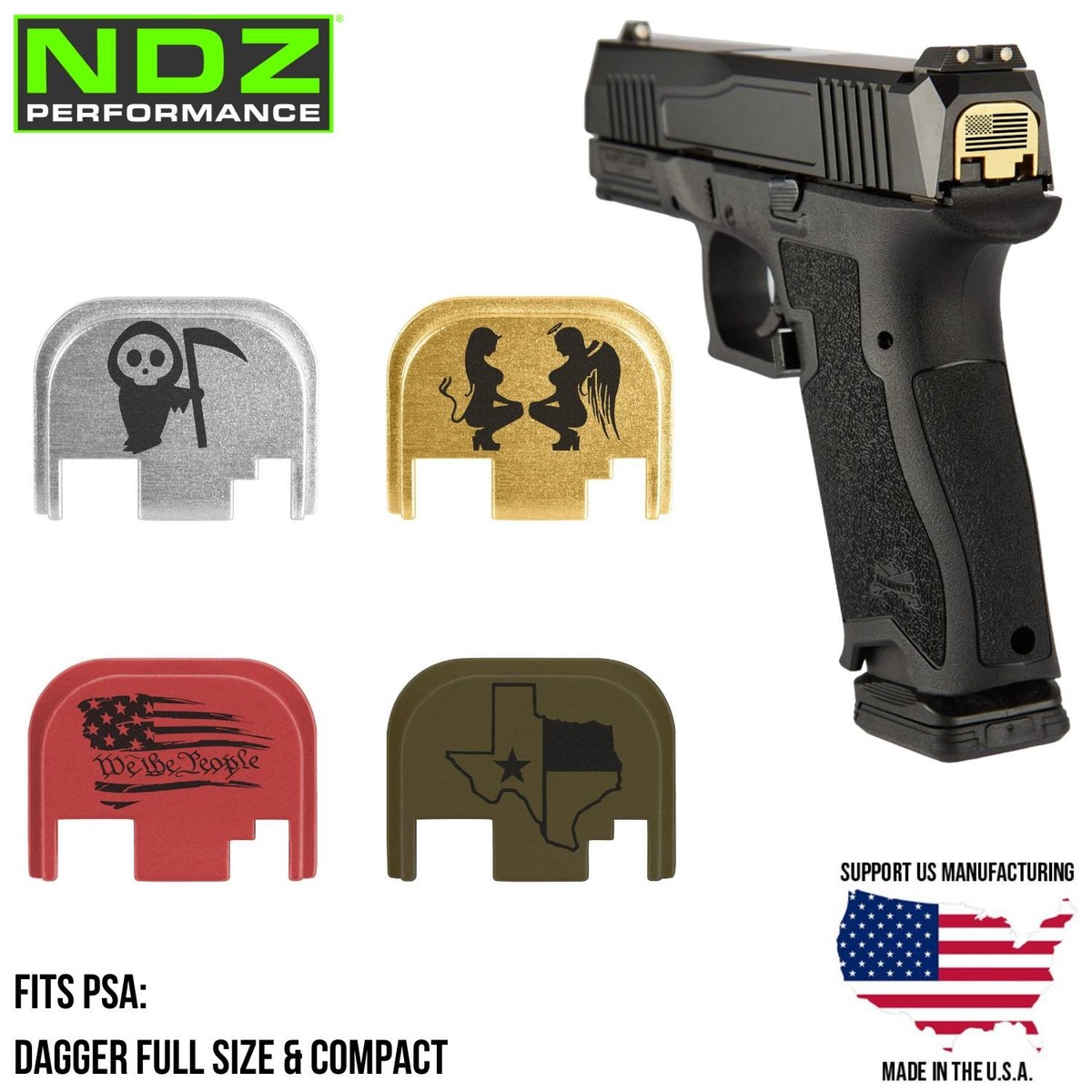 NDZ PSA Dagger Compact Full Size Slide Back Plate Aluminum