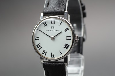 [Exc+5] Vintage Universal Geneva 810601 Handaufzug Roman White Dial Damenuhr