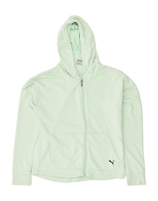 Puma Damen Zip Hoodie Pullover UK 18 XL Grün Baumwolle TA14