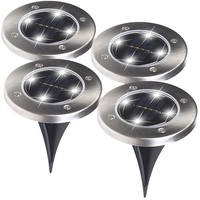 Lunartec Bodenstrahler: 4Er-Set Solar-Gartenstrahler Mit Erdspieß, 200 Lm, IP44
