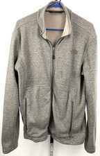 The North Face Mens Zip Up Long Sleeve Heathered Gray Sweatshirt Size Medium