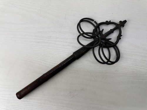 Y9621 Buddhist Altar Shakujo staff esoteric Buddhism Japan antique religion