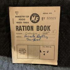 Ministry of food 1953 - 1954 food ration book