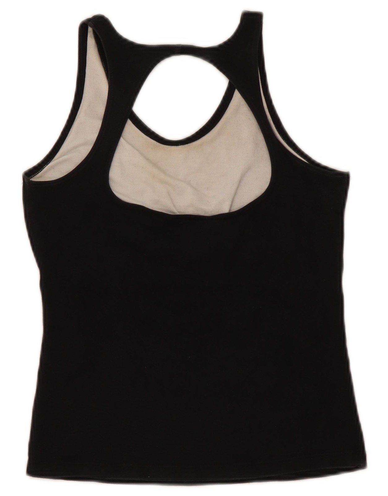 REEBOK Womens Crop Vest Top UK 12 Medium Black Cotton DI04 thumbnail 2