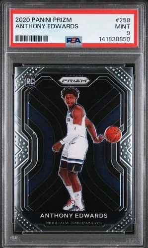 2020-21 Panini Prizm Anthony Edwards #258 PSA 9 MINT Rookie RC