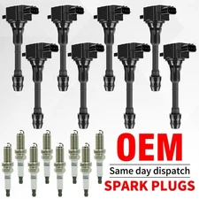 8Pack Ignition Coil Spark Plug for 04-07 Nissan Armada Titan Infiniti 5.6L UF510