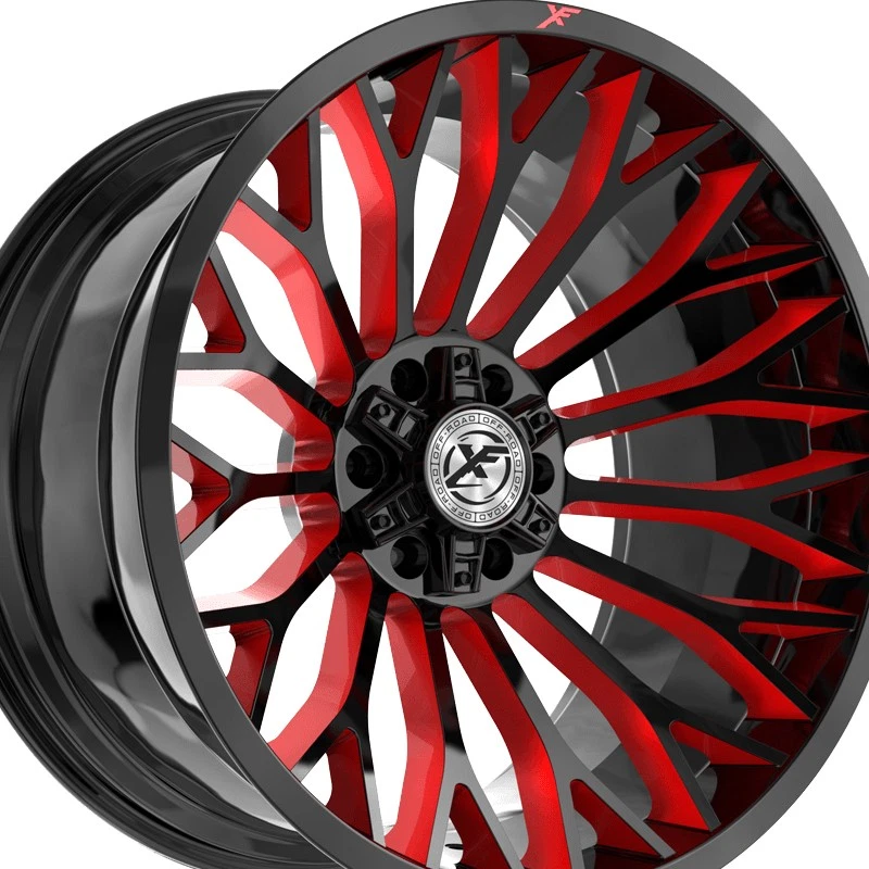 1 X XF Off-Road XF-237 Gloss Black & Red Milled 26X14 5x127/5x139.7 78.1 Hub - Image 4 of 4