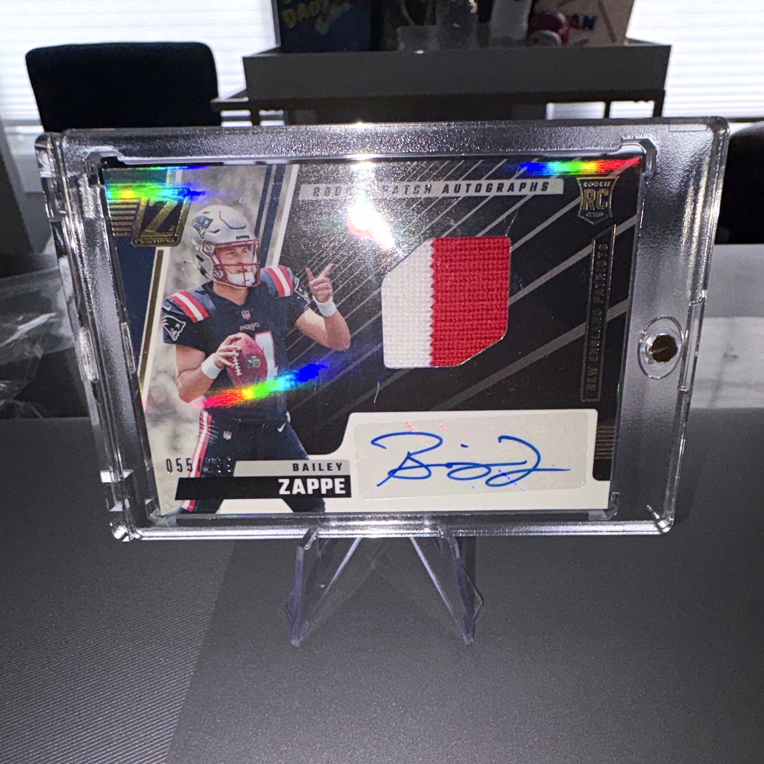 Panini Zenith 2022 Bailey Zappe Patriots RC Rookie Patch Auto 055/55 #229