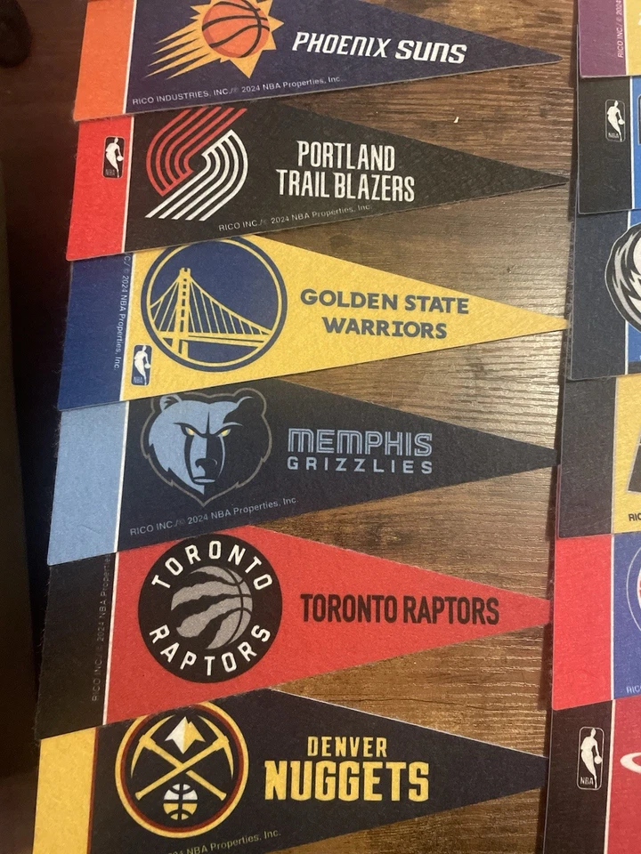 NBA Mini Pennants 4"x9" Basketball Pick Your Team Banner Flag Decor - Image 3 of 4