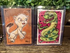 Marketplace image: 2026 Topps Chrome VeeFriends Authentic Anaconda & Earnest Ermine 1/1 Sketch Lot