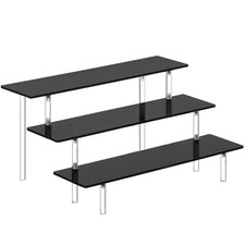 3 Tier Perfume Organizer Stand, Black Acrylic Risers Display Stands, Cologne ...