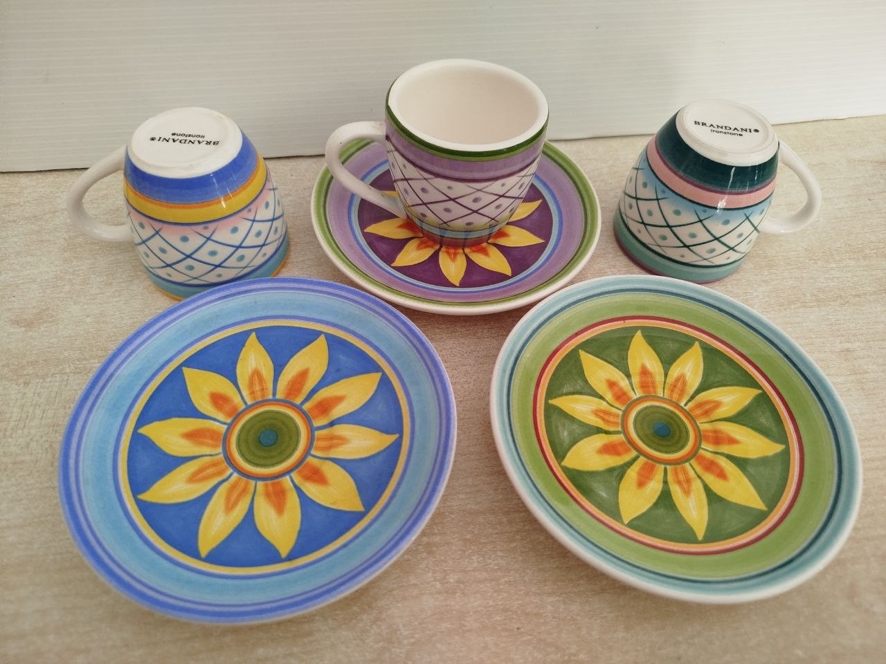 Brandani Servizio Tazze da Caffè Zuccheriera Ironstone Serie Girasoli — foto 2