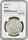 1888 O Morgan Silver Dollar NGC MS64 Frosty White New Orleans Beauty Near GEM BU