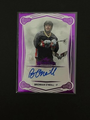 Brennan O Neill 2025 Leaf NLL Inaugural Edition Autograph Purple Rookie BABON /9