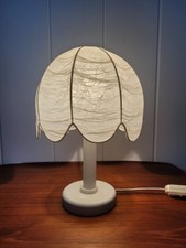 LINUS BOPP Rara Lampada da Tavolo COCOON a Campana Base in Legno, Germania 1960