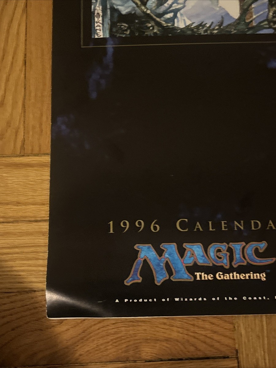 Magic The Gathering 1996 Calendar Vintage VTG Wizards Of The Coast
