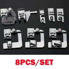 8Pcs/set Rolled Hem Presser Foot Set Compatible with Singer,Brother,Juki,etc NEW