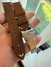 Replacement for tudor GMT submariner strap brown leather watch deployment 20mm