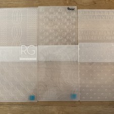 Darice Lifestyle RG Embossing Folders Lot of Six Knit Swirls Stars Vines