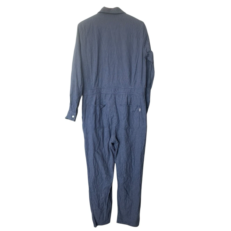 Mono Brixton Hickory a Rayas Mono Mujer Azul Blanco Botón Utilitario M Foto 3 de 4
