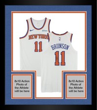 Framed Jalen Brunson Knicks Signed Nike Association Authentic Jersey w/Patch
