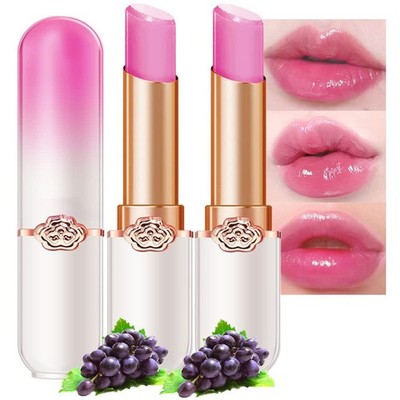 Lip Balm Set 2Pcs PH Color Changing Long Lasting  Light Pink Tint Makeup Gloss