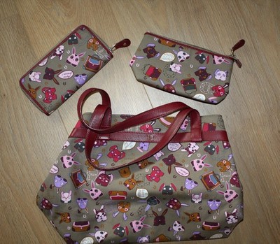 Aigner Shoppertasche RARITÄT!! neuwertig! Hasen-Design Stoff Leder mit Zubehör