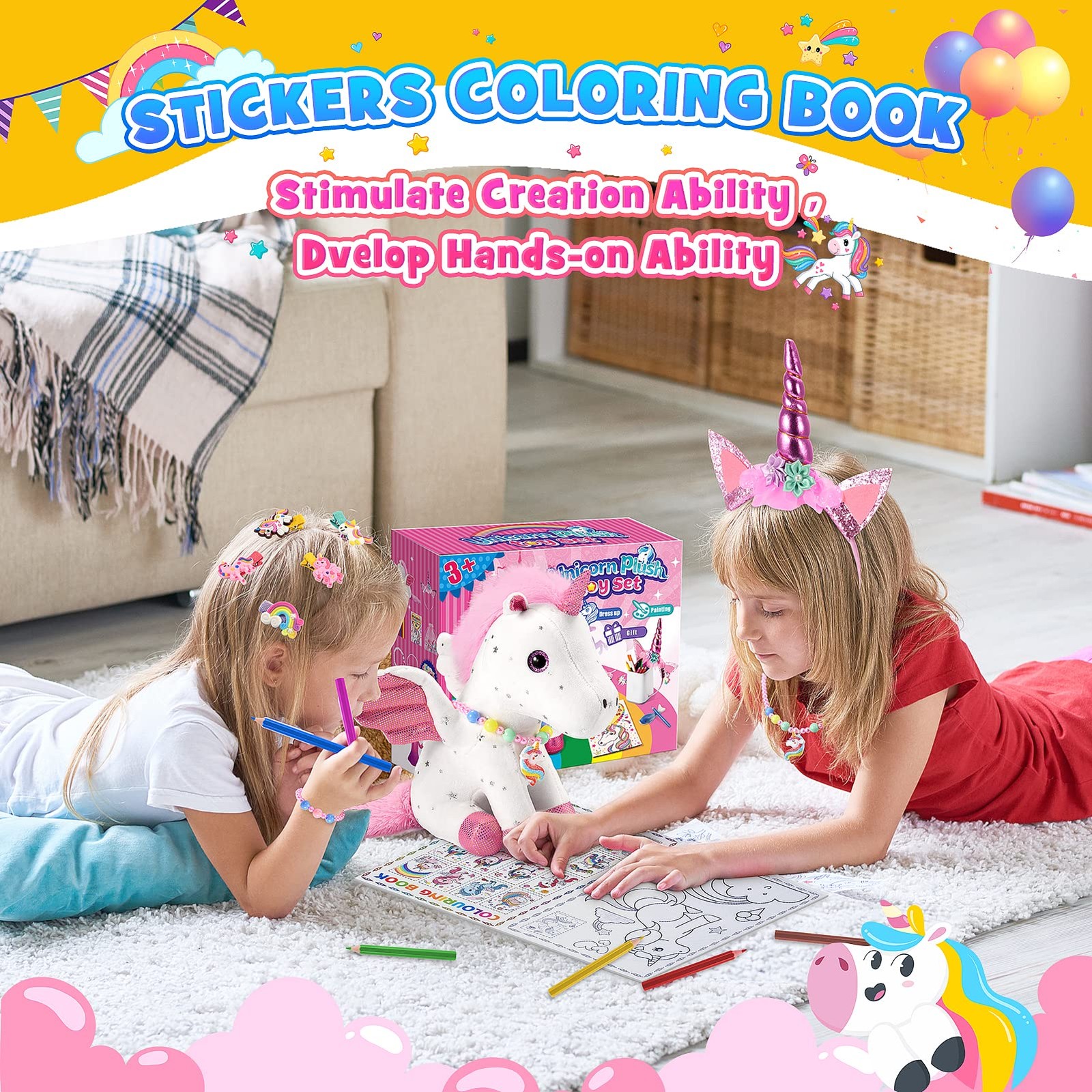 Peluche licorne à customiser et assembler sans couture pour enfant - 3
