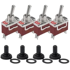 4 Pack 12V 30A Waterproof Toggle Switch SPST ON/OFF for Car Boat Truck