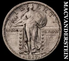 1917-S Silver Standing Liberty Quarter - Type 2 - Extra Fine+  Semi-key  #J8366