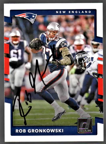 ROB GRONKOWSKI NEW ENGLAND PATRIOTS SIGNED AUTOGRAPH 17 PANINI CARD HOLOGRAM COA