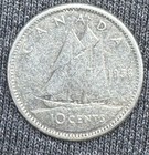 1956 Canada Dime 10 Cents Silver Circulated Uncertified Foreign Coin — photo 1
