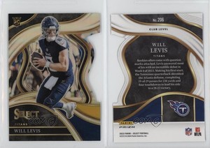 2023 Panini Select Club Level Black & Gold Prizm Die-Cut Will Levis Rookie RC