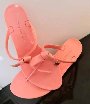 Louis Vuitton Sandalen Flip Flop Zehentrenner Gr 40 / 41 Rosa Wie Neu