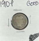 1910-P BARBER SILVER DIME ~ GOOD  ~NICE COIN~ 90% SILVER
