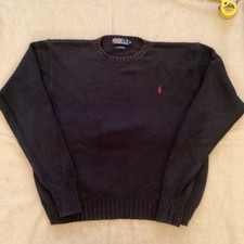Vintage Polo Ralph Lauren Sweater Navy Blue Cotton XL