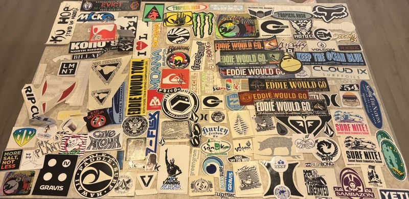 HUGE Eddie Would Go Surf Sticker Lot vintage Assorted Surf Brands Hawaii Volcom