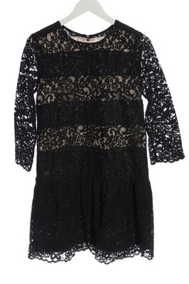 SANDRO Spitzenkleid Damen Kleid Gr. DE 38 schwarz-wollweiß Casual-Look