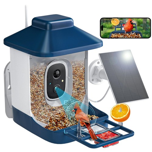 Solarbetriebenes Vogelfutterhaus mit Kamera, AI Vogel ID, Full HD Video, WiFi Warnungen - Bild 2 von 8