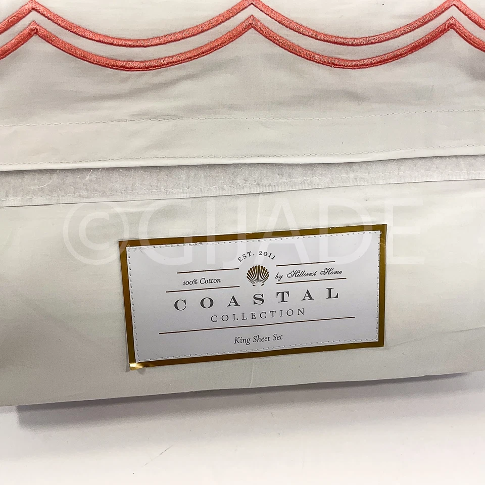 Набор простыней Coastal Collection King 4 шт. белый 100% хлопок новый - Изображение 3 из 4