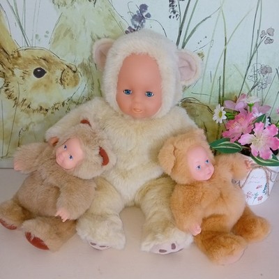 Vintage Simba 1999 & Paar entzückende Anne Geddes Babybären