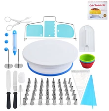 92PCs Cake Decorating Supplies Kit Cake Decorating Stand Set Baking Tools Gift