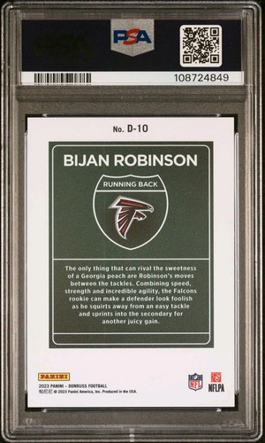 ¡Panini Donruss Downtown 2023! BIJAN ROBINSON PSA 9 - Imagen 2 de 3