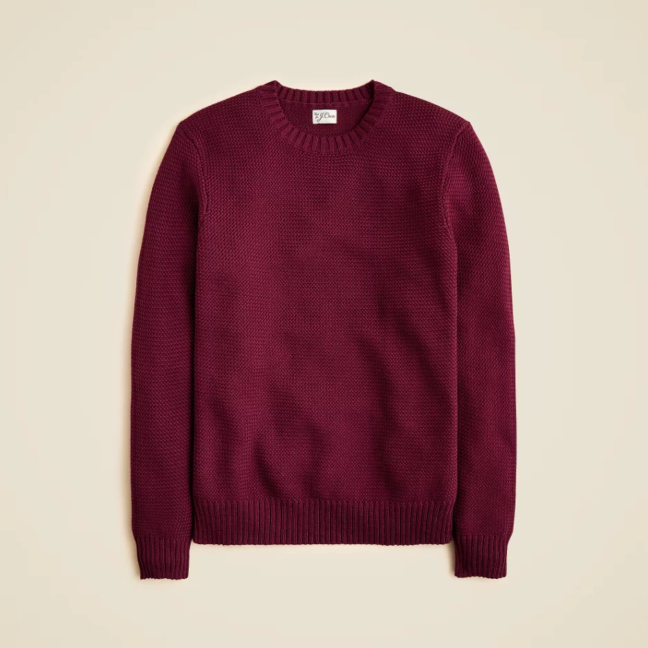 [GRAN VENTA] Suéter de cuello redondo de algodón con punto de cesta J.Crew para hombre - AUTÉNTICO - Nuevo Foto 2 de 4